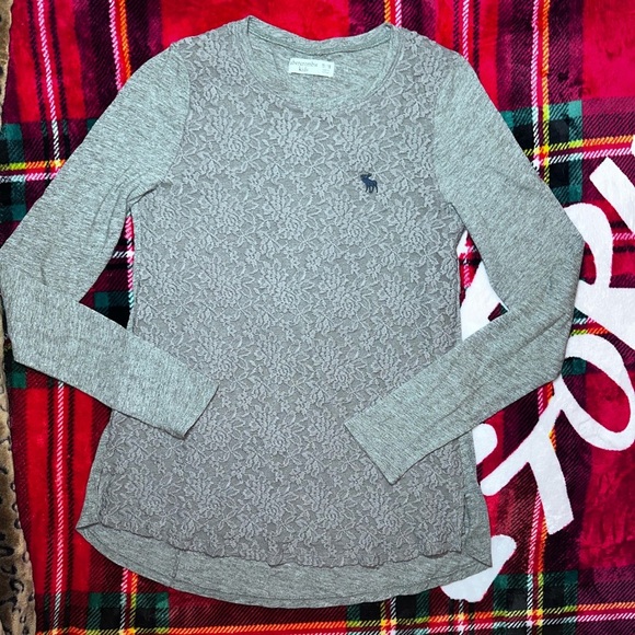 Abercrombie Kids Lace Detail Sweatshirt - Gray - Picture 3 of 6